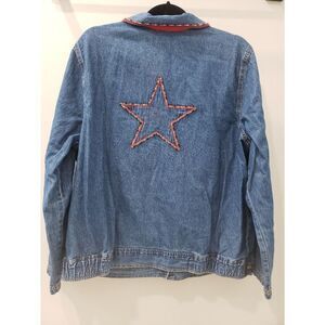 100% cotton, Beaded denim jacket with buttons and pockets